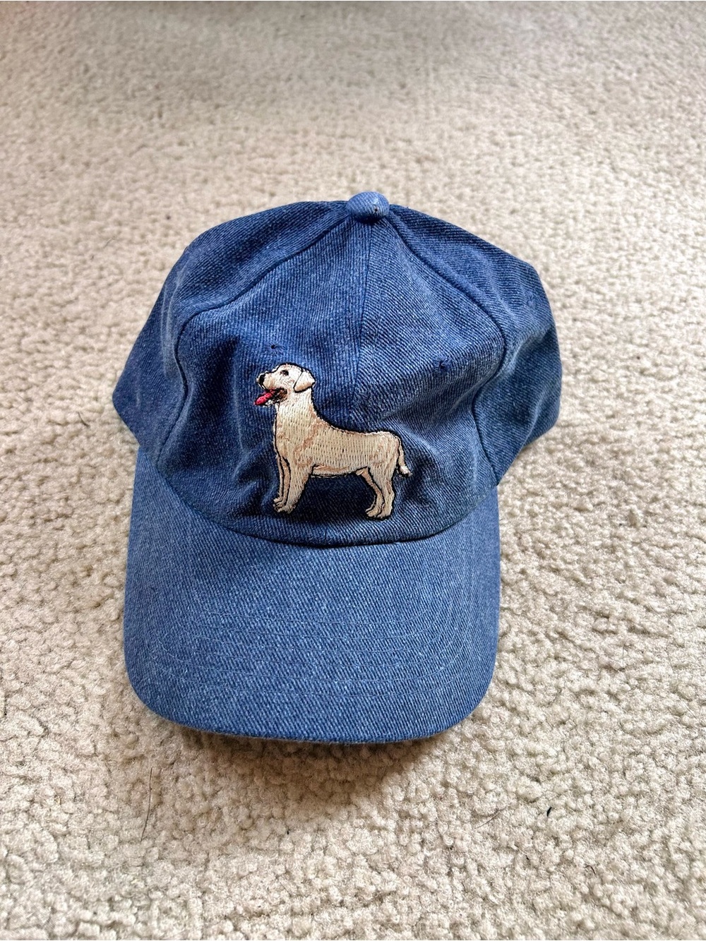 GR8 Dogs Yellow Labrador Retriever Denim Baseball Cap Hat, 100% Cotton